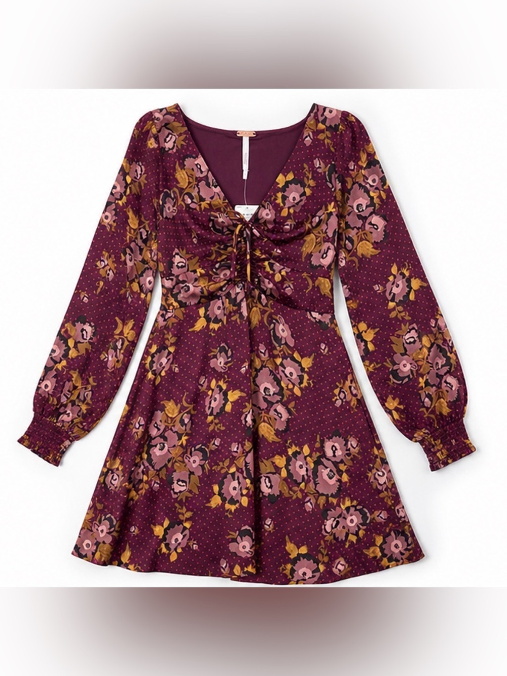 Free People Morning Light Floral Mini Dress Purple Size 4 NWT - Picture 5 of 12